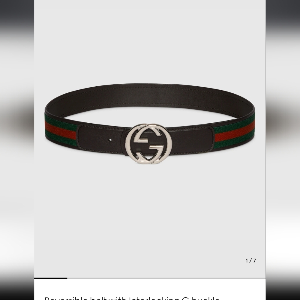 Gucci Black and Red Men's Belt